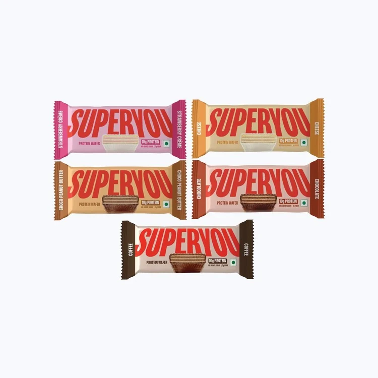 SuperYou Strawberry Creme Wafer Protein Bar +  Choco Peanut Butter Wafer Protein Bar +  Cheese Wafer Protein Bar +  Chocolate Wafer Protein Bar +  Coffee Protein Wafer Bar Combo