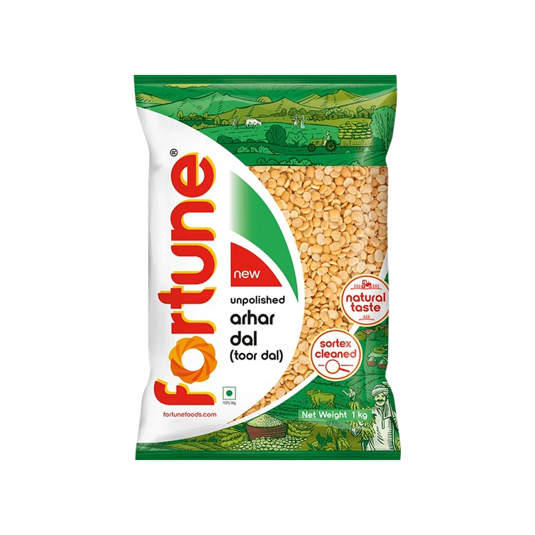 Fortune Unpolished Arhar Dal/ Toor Dal - Pack of 2 (Togari Bele)