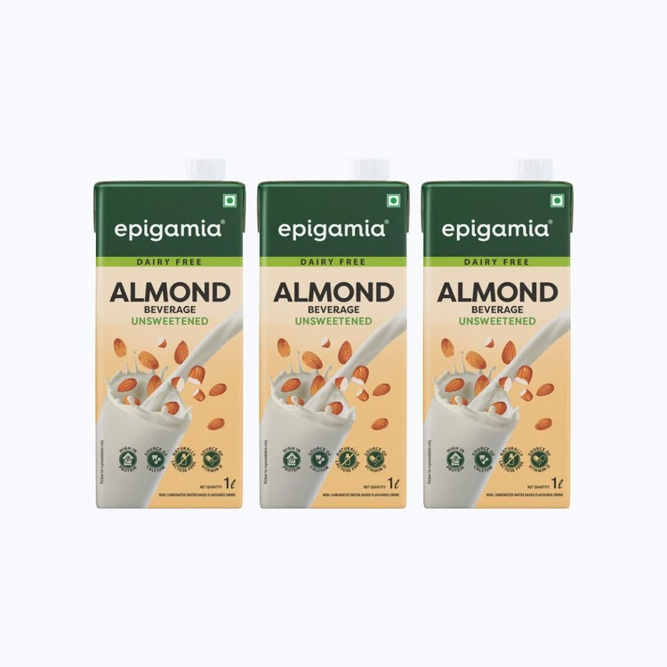 epigamia Unsweetened Almond Beverage - Pack of 3