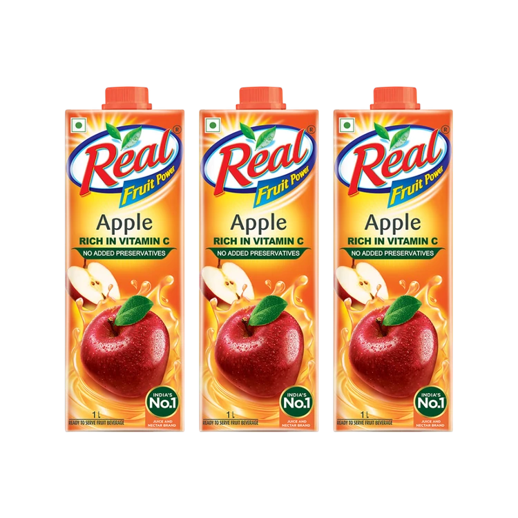 Real Fruit Power Apple Juice 1 l - Pack of 3