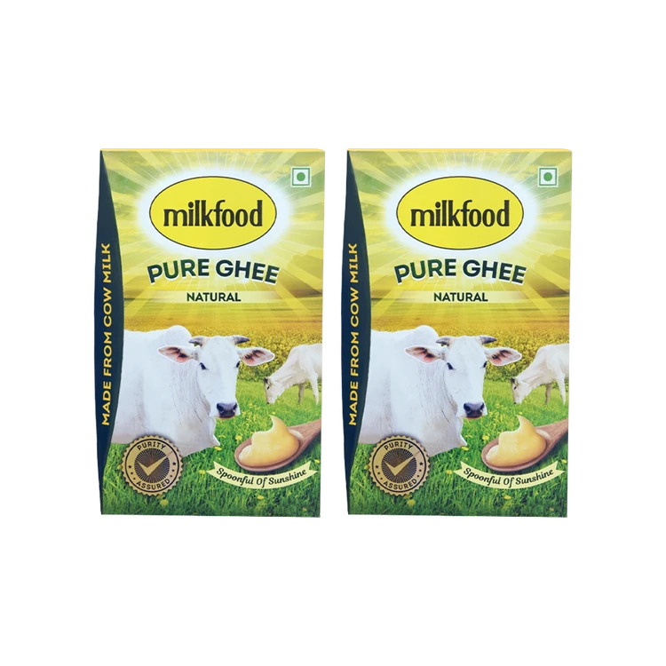 Milkfood Natural Pure Cow Ghee - Pack of 2 (Hasuvina Tuppa)