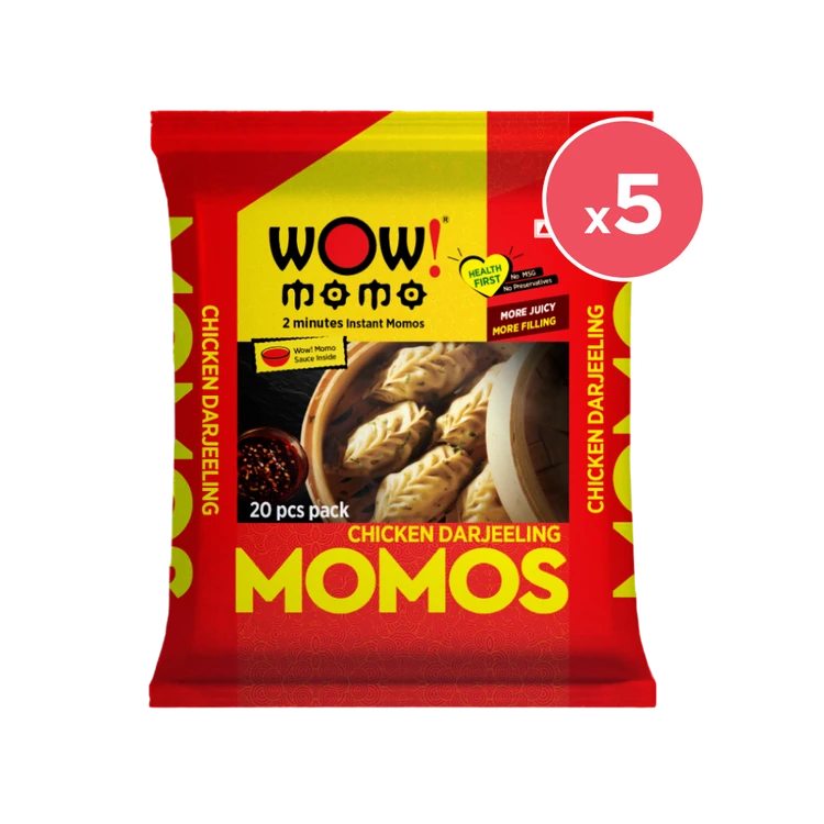 Wow! Momo Darjeeling Chicken Momos - 20 pieces (Frozen) - Pack of 5