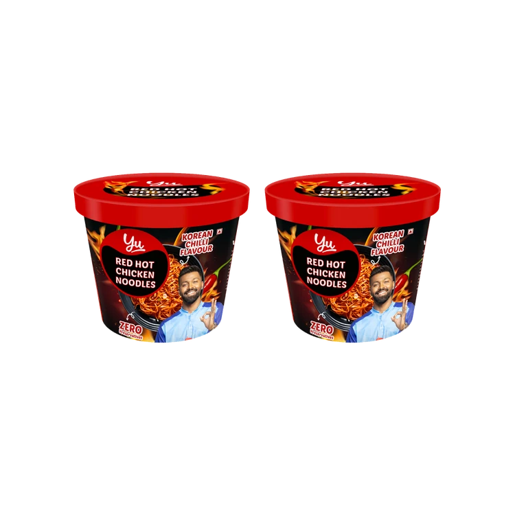 Yu Red Hot Korean Chicken Cup Noodles - Spicy Ramen - Pack of 2