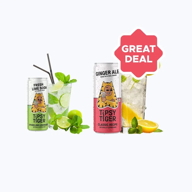 Tipsy Tiger Fresh Lime Soda + Ginger Ale Combo