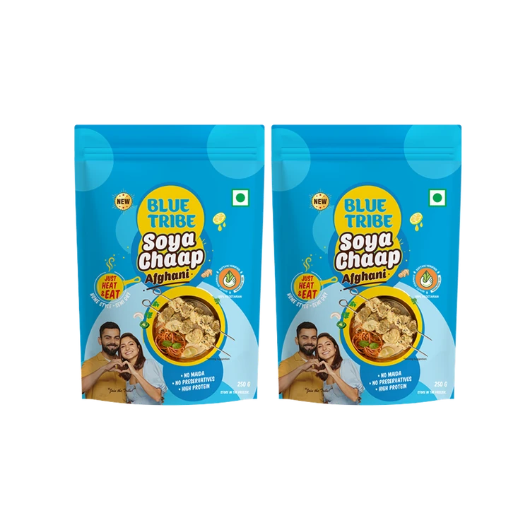 Blue Tribe Foods Ready to Eat Afghani Soya Chaap - Pack of 2