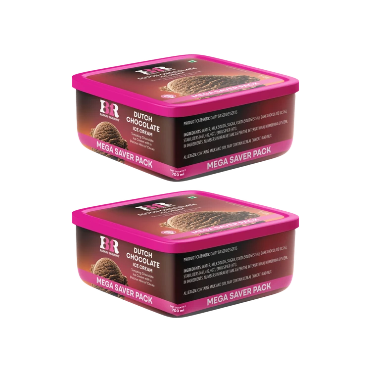 Baskin Robbins Dutch Chocolate Ice Cream Tub - Pack of 2