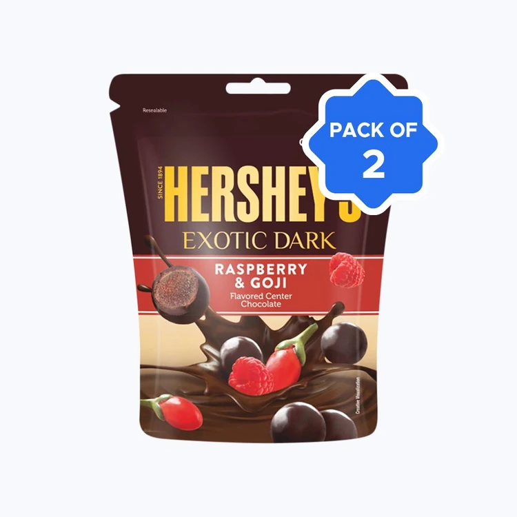 Hershey's Exotic Dark Dark Chocolate Pack (Raspberry & Goji) - Pack of 2