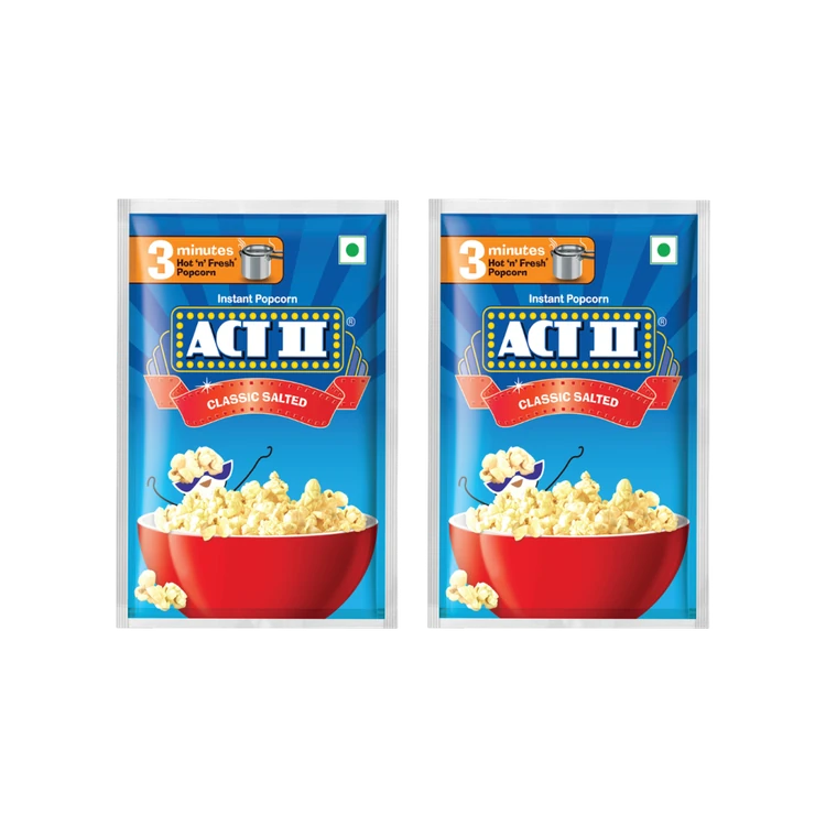 Act II Classic Salted Popcorn - Instant - 5 g Free - Pack of 2