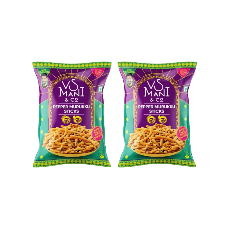 VS Mani & Co. Pepper Murukku Namkeen - Pack of 2