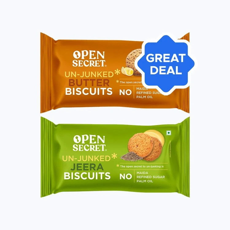 Open Secret Un-junked Butter Biscuit + Open Secret Un-junked Jeera Biscuit Combo