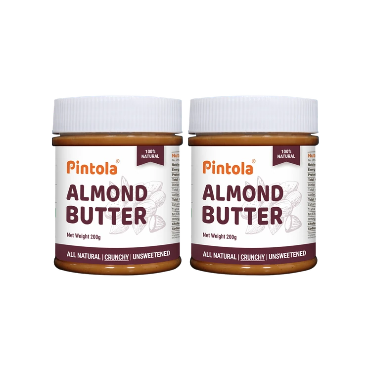 Pintola All Natural Crunchy Almond Butter - Pack of 2