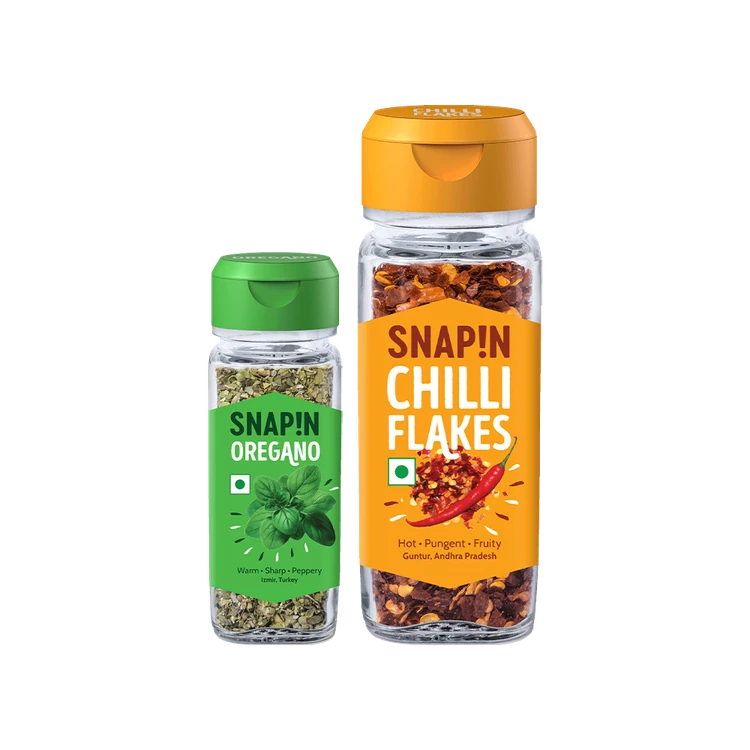 Snapin Oregano +  Red Chilli Flakes Seasoning Combo