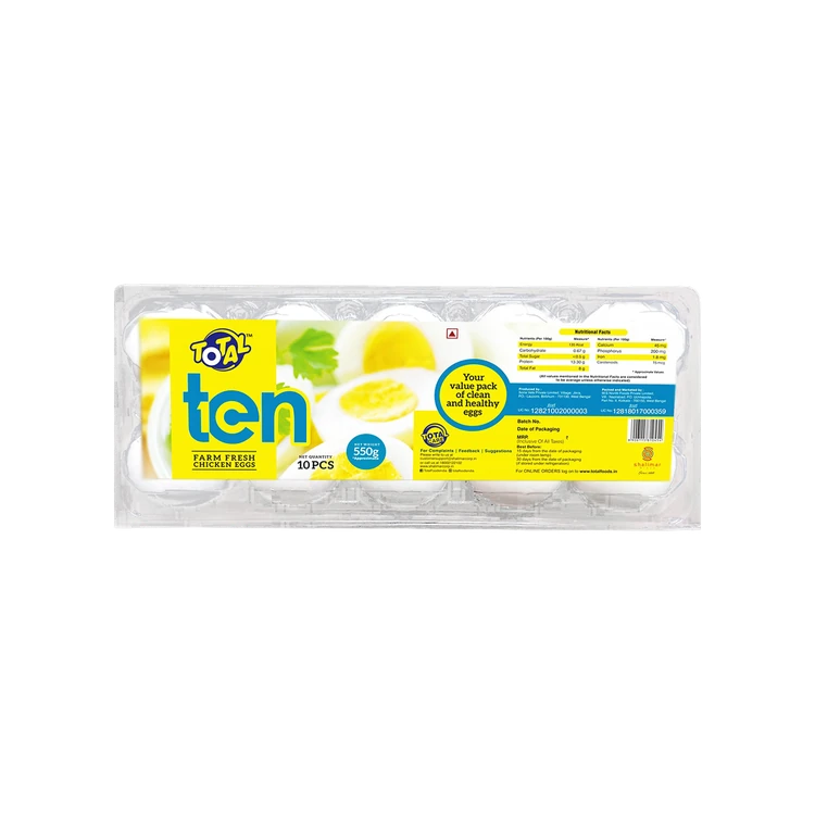 Total Ten White Eggs