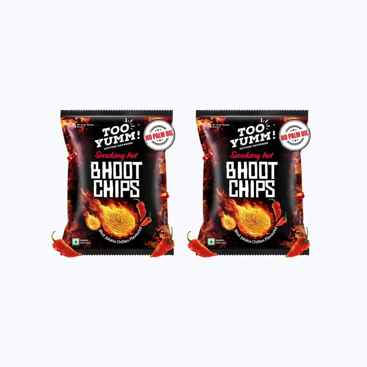 Too Yumm Bhoot Potato Chips Spicy Chilli Snacks - Pack of 2