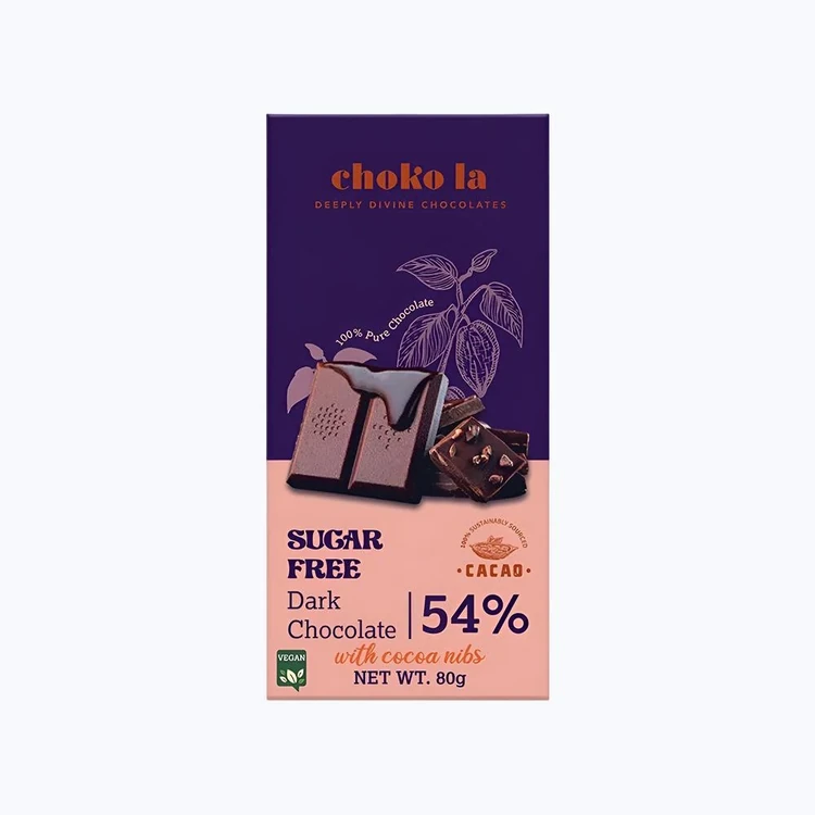 Choko La 54% Sugar Free Dark Chocolate Bar