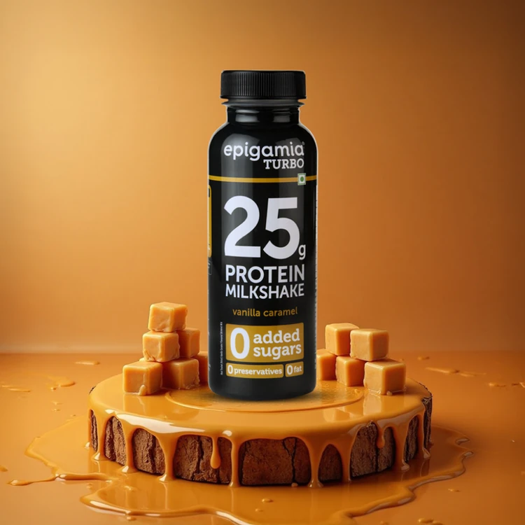 epigamia Turbo Vanilla-Caramel Protein Milkshake