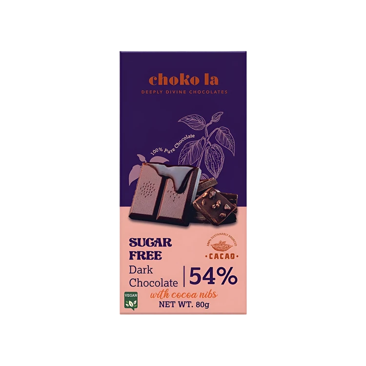 Choko La 54% Sugar Free Dark Chocolate Bar