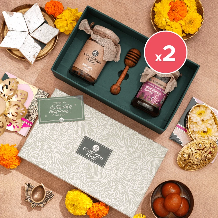 Conscious Food Honey & Almond Delight Dry Fruits Gift Pack - Pack of 2 (Dry Fruits Udugore Pack)
