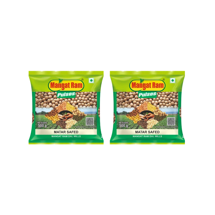 Mangat Ram White Dried Peas - Pack of 2 (Bili Kadle Kalu (Dry))