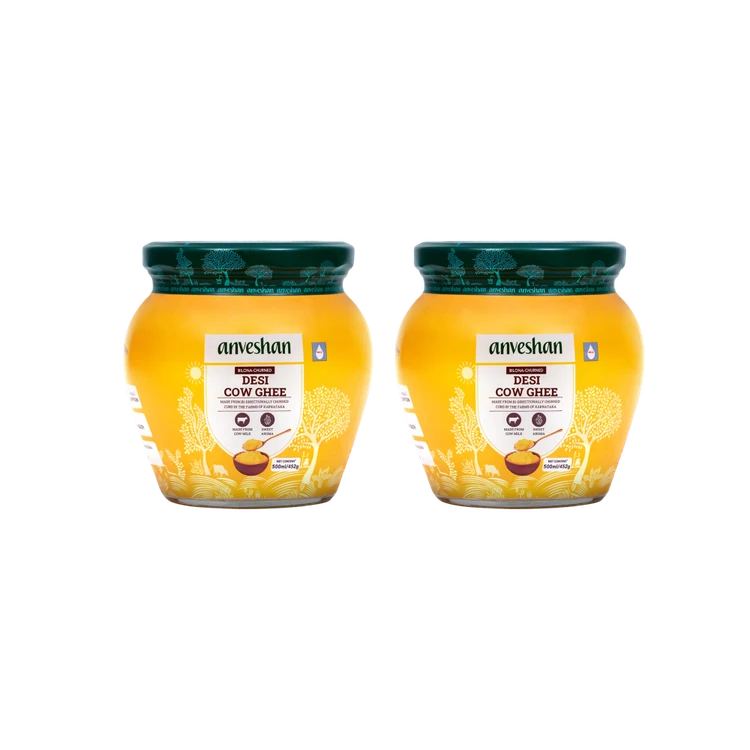 Anveshan Desi Cow A2 Ghee (Bilona Churned) - Pack of 2