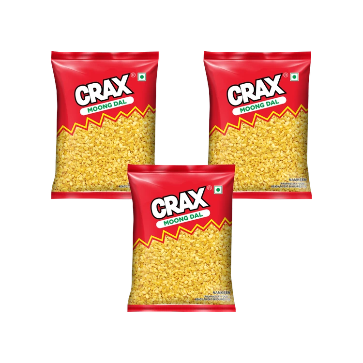 Crax Moong Dal Namkeen Snacks - Pack of 3