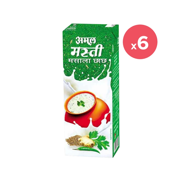 Amul Masti Spiced Salted Buttermilk - Pack of 6