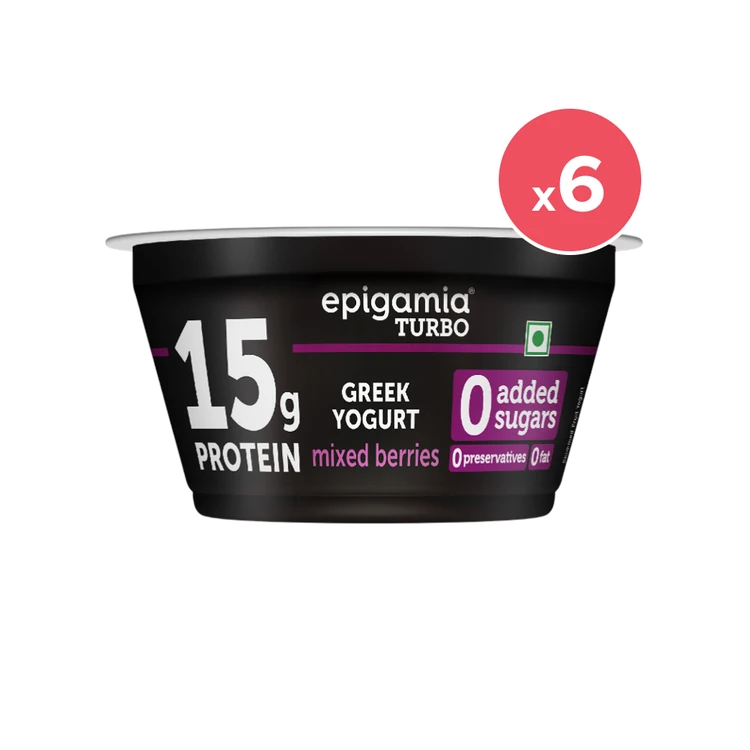 epigamia Turbo Mixed Berries Flavoured Greek Yogurt - Pack of 6