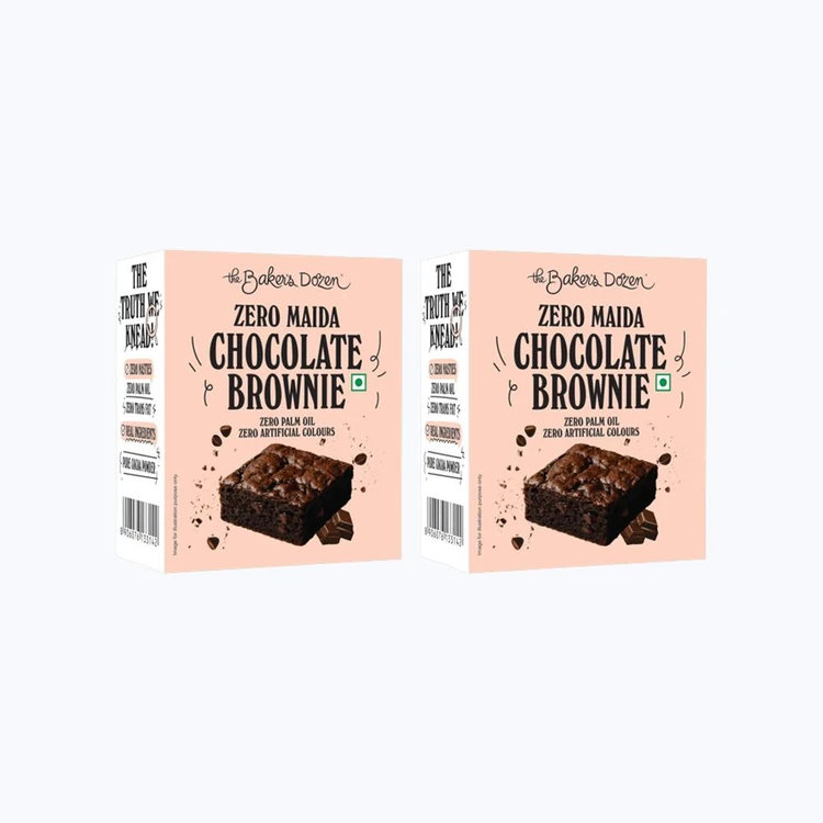 The Baker's Dozen Zero Maida Chocolate Brownie - Pack of 2