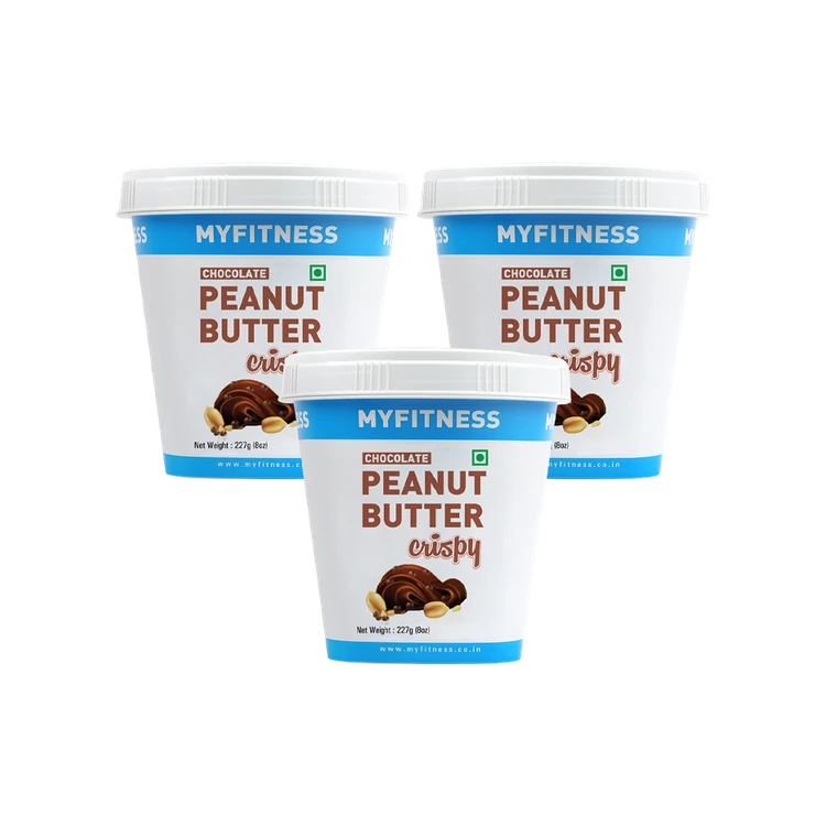 MyFitness High Protein Chocolate Crunchy Peanut Butter Spread (227 g) - Pack of 3