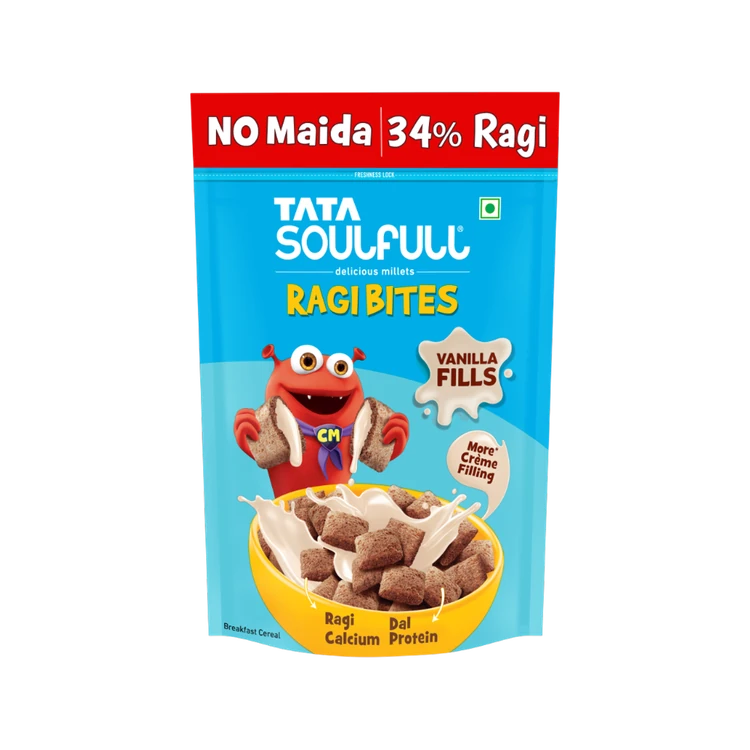 Tata Soulfull Ragi Bites Vanilla Fills, No Maida, Breakfast Cereal