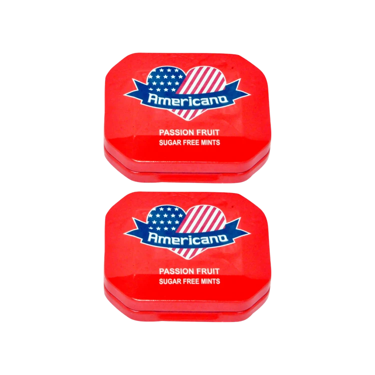 Americano Sugar Free Mints Passion Fruit Mint Candies - Pack of 2