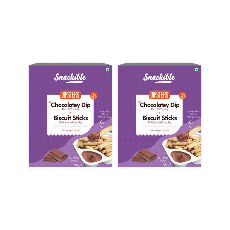 Snackible Biscuit Sticks with Chocolatey Dip - Pack of 2