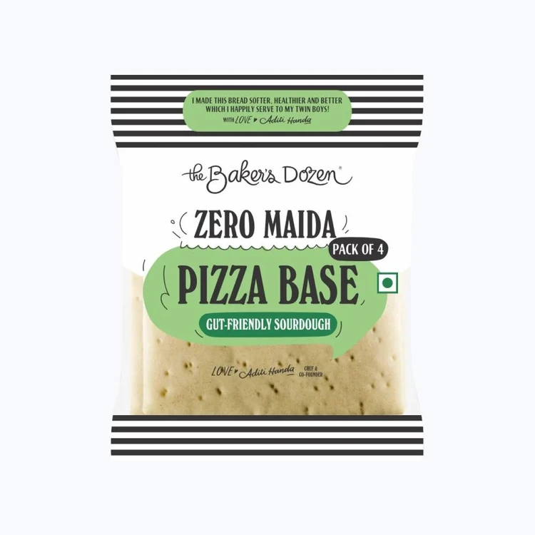 The Baker's Dozen Zero Maida Pizza Base Sourdough Bread, Whole Wheat