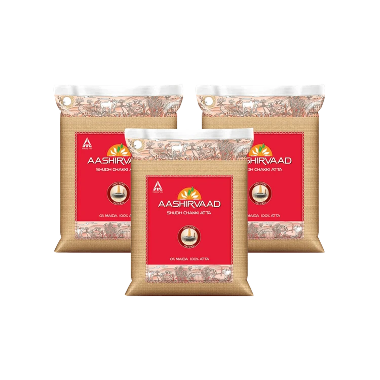 Aashirvaad Shudh Chakki Atta (100% Atta, 0% Maida) - Pack of 3 (Godihittu)