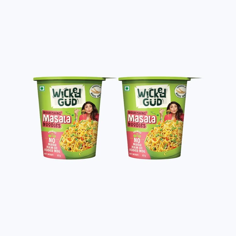 WickedGud Nourishing Masala Cup Noodles - Pack of 2