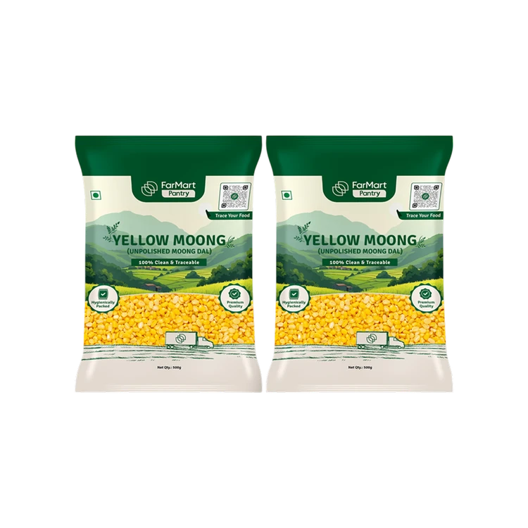 FarMart Pantry Unpolished Yellow Moong Dal (Dhuli)
