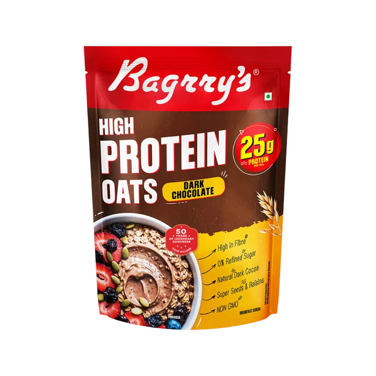 Bagrry's Dark Chocolate High Protein Oats with Raisins & Seeds
