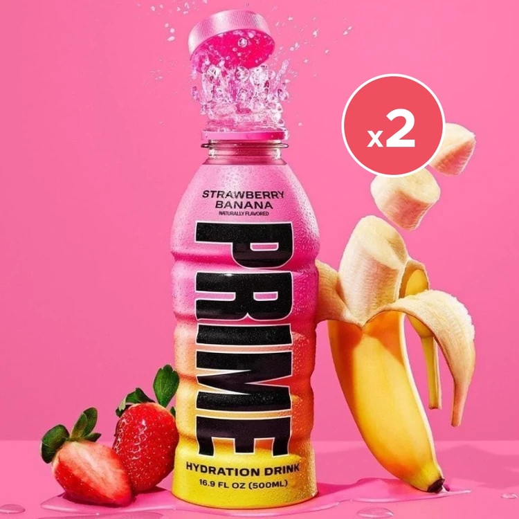 Prime Strawberry Banana Hydration Energy Drink - Pack of 2