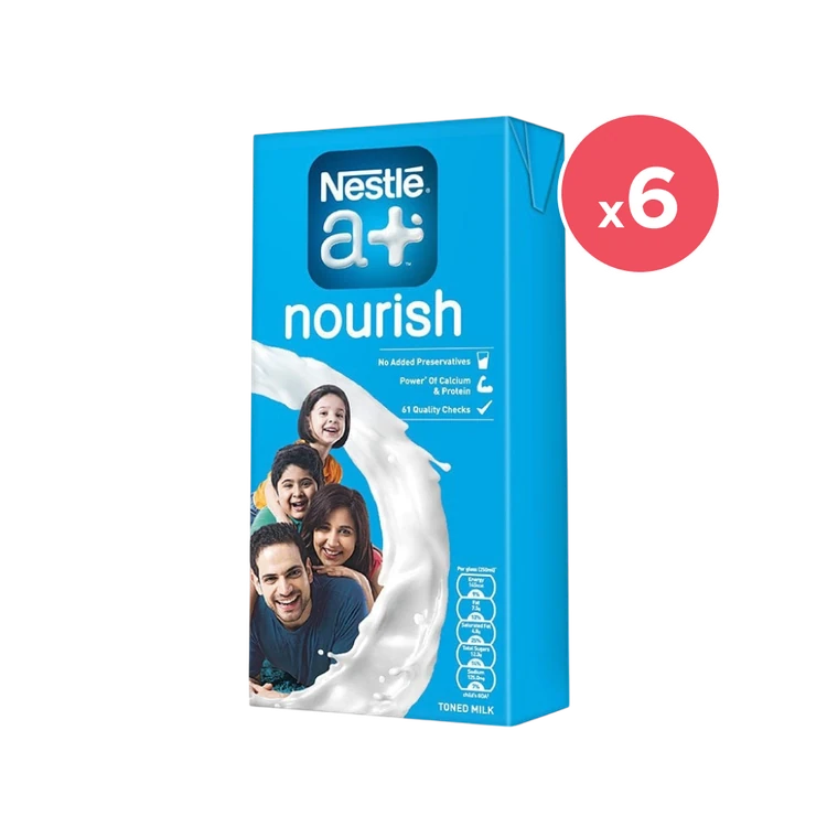 Nestle a+ Toned Milk - Pack of 6