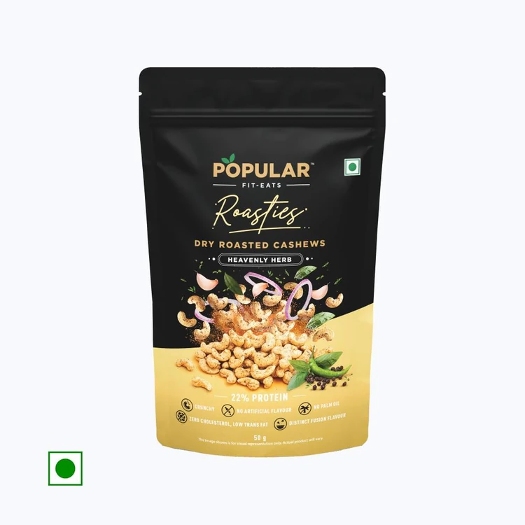 Popular Roasties Dry Roasted Flavoured Cashew (Heavenly Herb) (Hurida Godambi)
