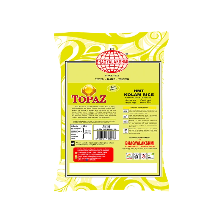 Bhagyalakshmi Topaz HMT Kolam Rice (Kolam Akki)