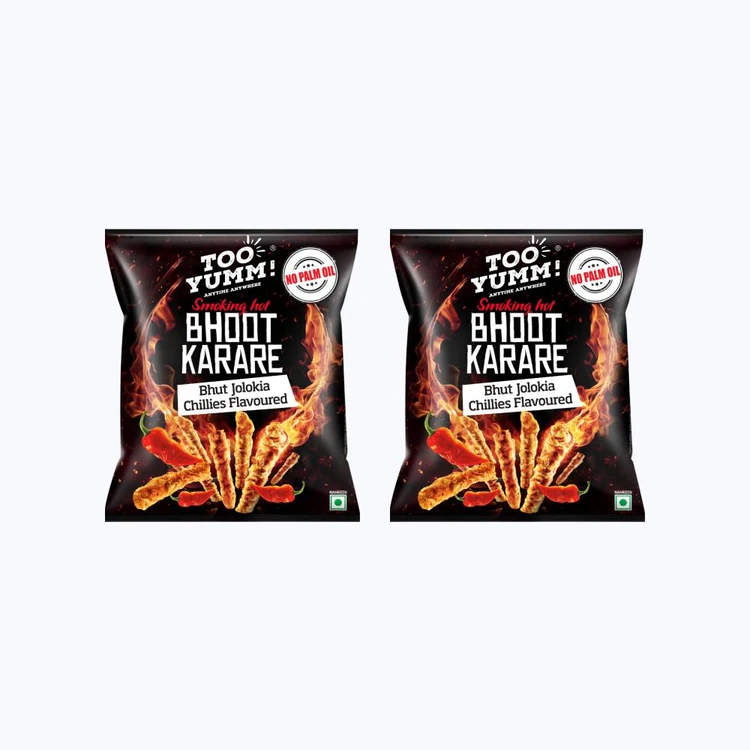 Too Yumm Bhoot Karare Spicy Chilli Crisps Snack - Pack of 2