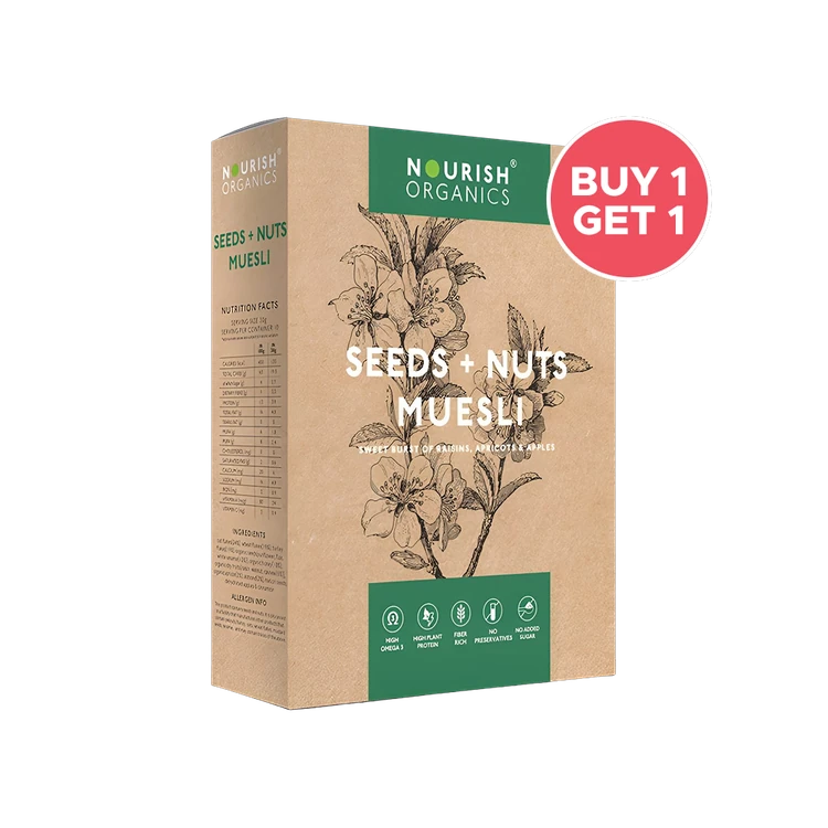 Nourish Organics Seeds + Nuts Muesli - Buy 1 Get 1 Free