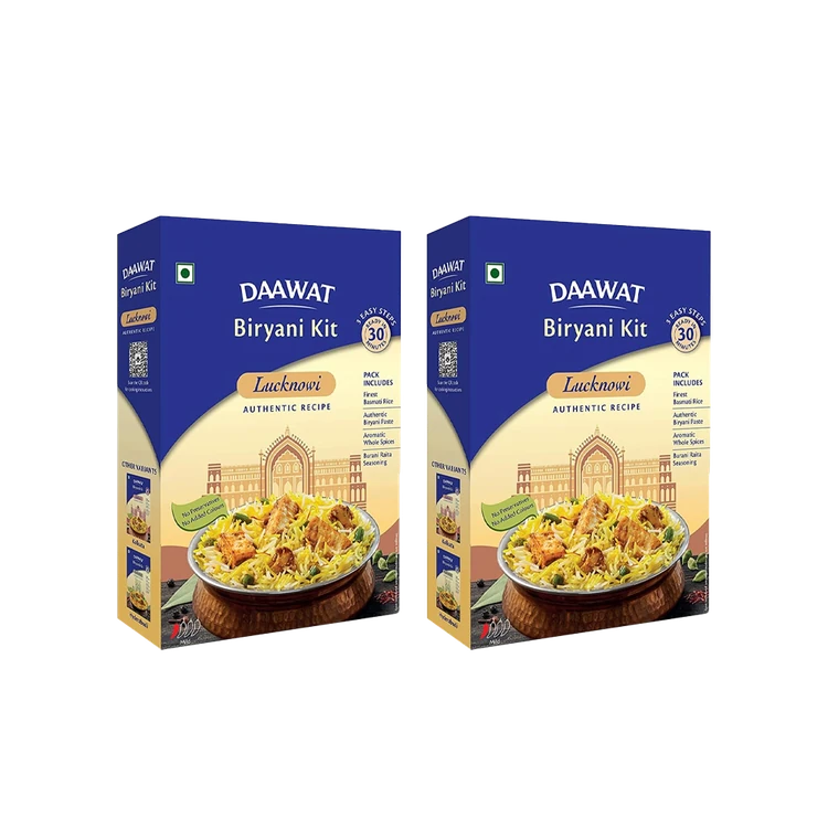 Daawat Lucknowi Biryani Kit (Extra Long Grain) - Pack of 2