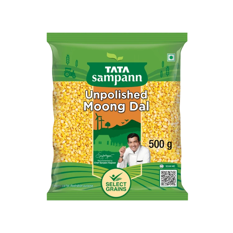 Tata Sampann Unpolished Yellow Moong Dal (Dhuli) Split (Hesaru Bele)