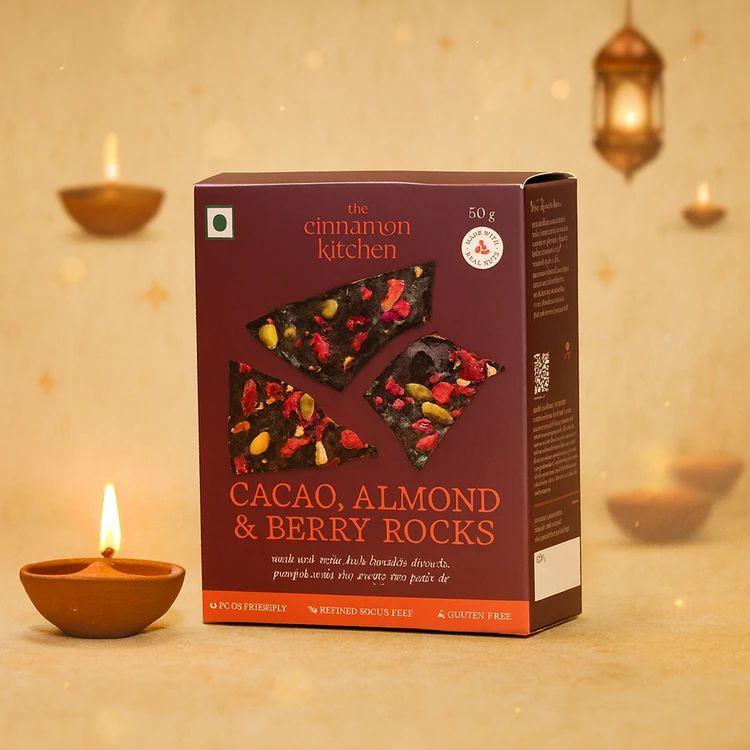 The Cinnamon Kitchen Cacao, Almond & Berry Rocks Dark Chocolate