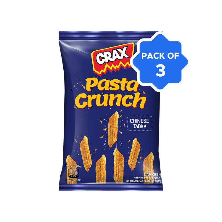Crax Pasta Crunch Chinese Tadka Puffs Snacks - Pack of 3