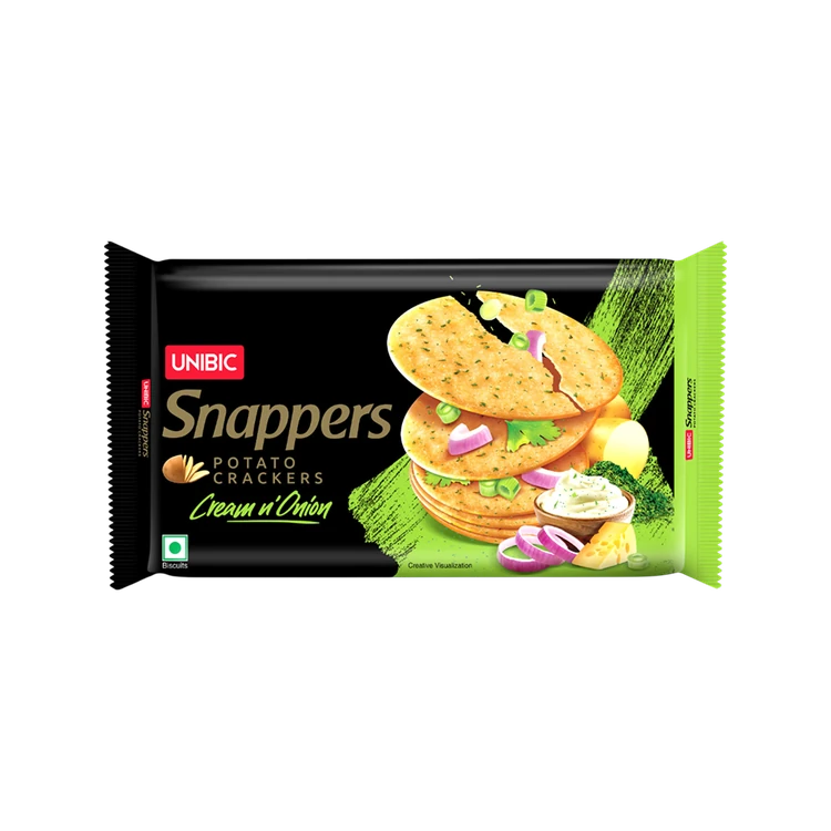 Unibic Snappers Potato Crackers (Cream and Onion)