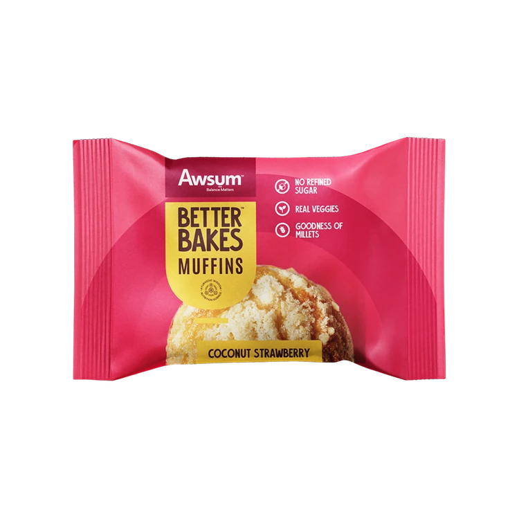 Awsum Better Bakes Coconut Strawberry Muffin