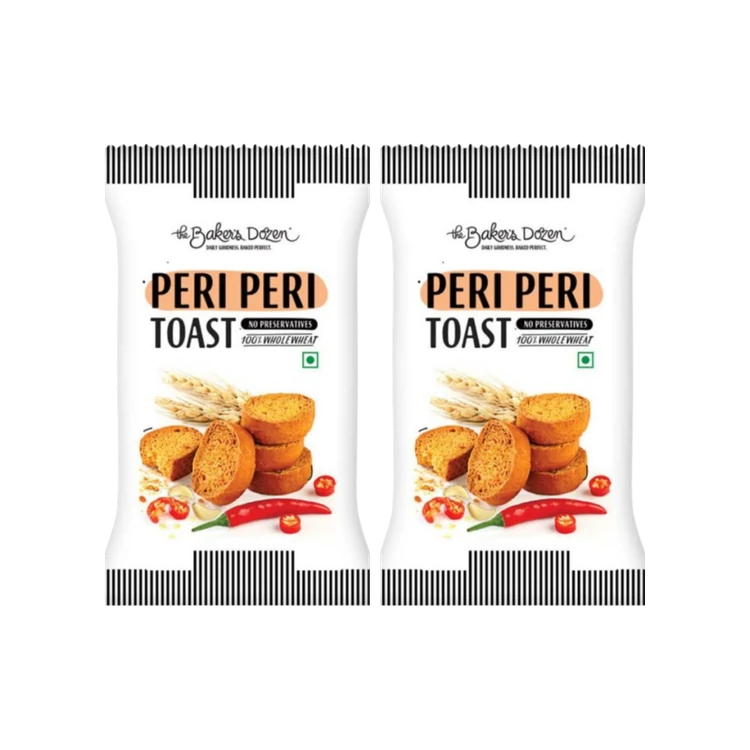 The Baker's Dozen 100% Wholewheat Peri Peri Toast - Pack of 2